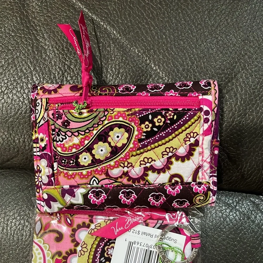 Vera Bradley very berry paisley euro wallet and zip id case - Picture 4 of 8